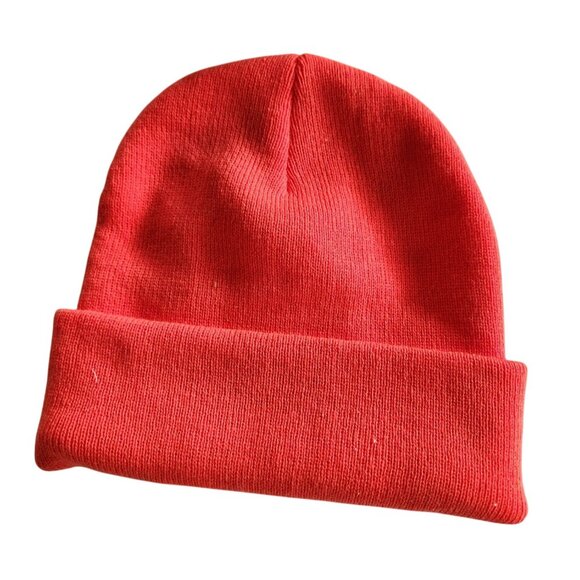 Orange Beanie hat Amkus Rescue Systems Embroidered Logo Knit Cap Safety - Picture 2 of 4